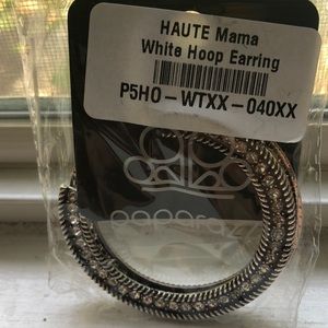 White Hoop Earrings
